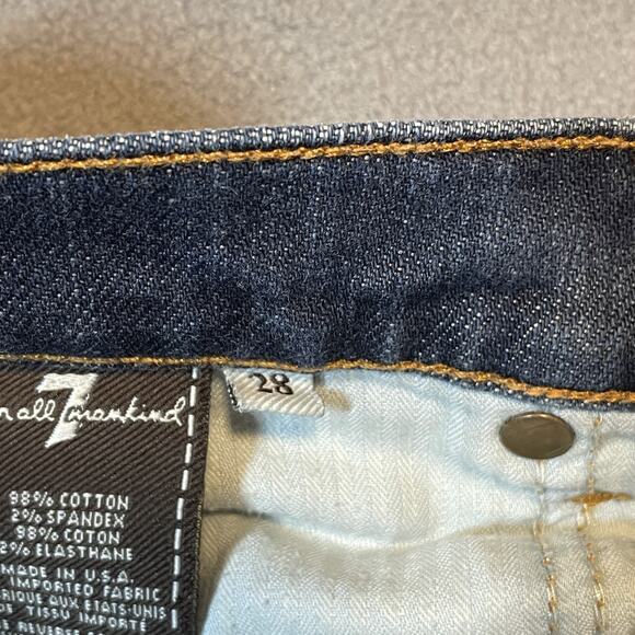 7 For All Mankind Jeans Womens 28 Blue Bootcut Stretch Denim Made USA Classic - Picture 6 of 10